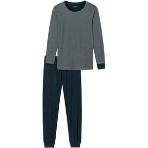 Schiesser Fine Interlock pyjama heren donkerblauw