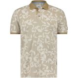 State of Art polo wijde fit beige geprint