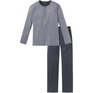 Pyjama Schiesser selected! premium inspiration blauwgrijs gestreept