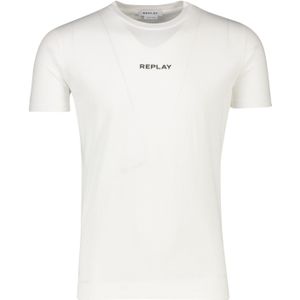 Replay t-shirt spierwit ronde hals effen korte mouw