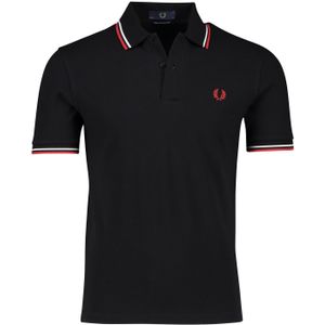 Fred Perry polo normale fit 2-knoops zwart katoen