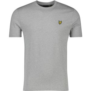 Lyle & Scott t-shirt grijs met logo ronde hals katoen