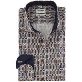 Olymp business overhemd  slim fit donkerblauw geprint katoen