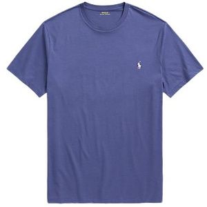 Polo Ralph Lauren Big & Tall t-shirt blauw ronde hals effen met logo korte mouwen