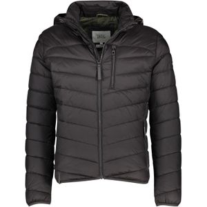 Camel Active winterjas zwart effen wijde fit afneembare capuchon