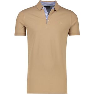 Portofino polo extra lang beige korte mouw katoen