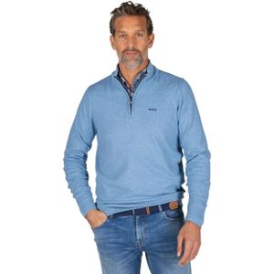 NZA trui blauw half zip gemeleerd