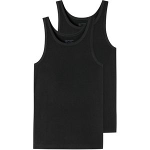 Schiesser singlets 95/5 zwart 2-pack