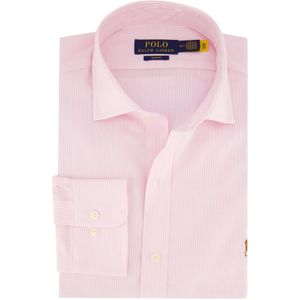 Polo Ralph Lauren casual overhemd slim fit roze wit gestreept katoen