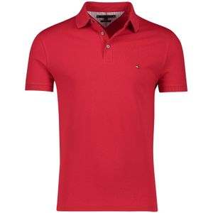 Tommy Hilfiger polo slim fit rood effen