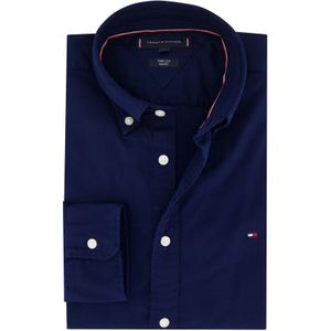 Tommy Hilfiger overhemd donkerblauw slim fit katoen