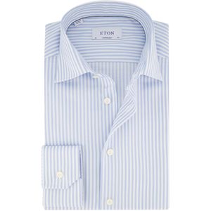 Eton overhemd blauw wit gestreept zakelijk
