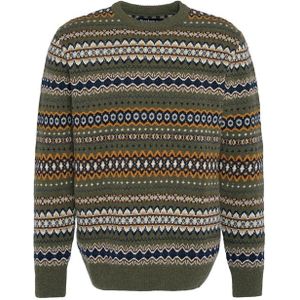 Trui Barbour Men Case Fair Isle Crew Willow Green