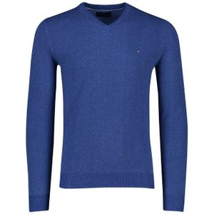 Portofino trui v-hals donkerblauw effen katoen 100%