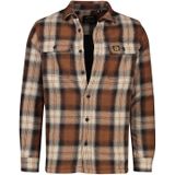 Superdry overshirt bruin geruit dubbele borstzak