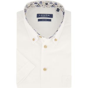 Ledub korte mouw overhemd Modern Fit wit strijkvrij