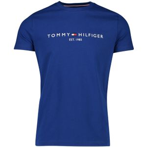 Tommy Hilfiger t-shirt effen donkerblauw normale fit