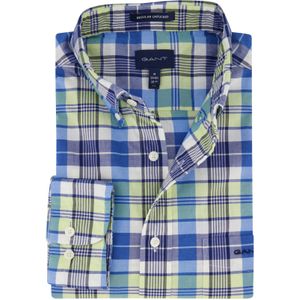 Blauw geruit Gant casual overhemd normale fit katoen