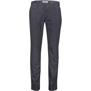 Brax katoenen broek flatfront donkerblauw gemêleerd katoen