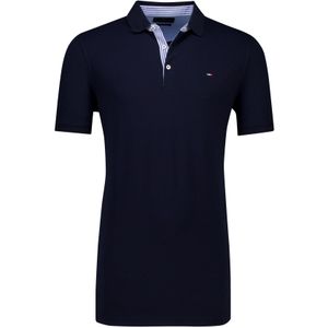Portofino katoenen polo extra lang effen donkerblauw