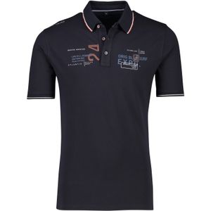 Casa Moda polo navy geprint katoen wijde fit