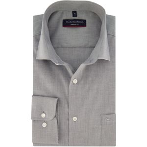 Casa Moda overhemd mouwlengte 7 grijs uni borstzak