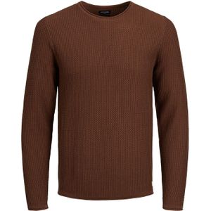 Jack&Jones Plus Size trui ronde hals bruin effen katoen