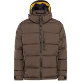 Camel Active winterjas bruin effen rits wijde fit