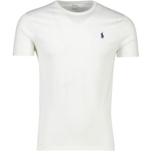 Polo Ralph lauren t-shirt wit ronde hals Custom Slim Fit effen katoen