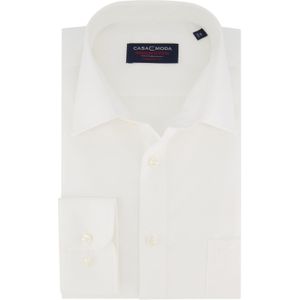 Casa Moda overhemd mouwlengte 7 wijde fit wit effen katoen