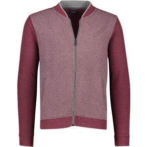 Pierre Cardin vest opstaande kraag bordeaux rits geruit katoen