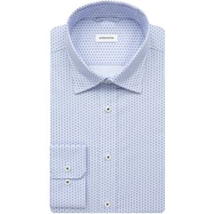 Lichtblauw overhemd Seidensticker business slim fit geprint katoen