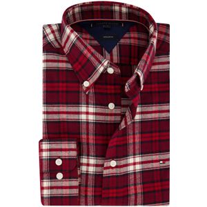 Tommy Hilfiger rood geruite overhemd katoen regular fit