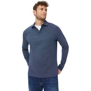 Brax polo normale fit donkerblauw gemêleerd katoen