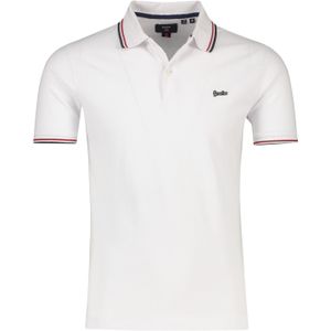 Superdry polo slim fit wit effen katoen