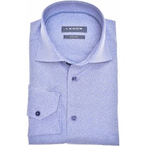 Ledub overhemd mouwlengte 7 normale fit blauw geprint 100% katoen