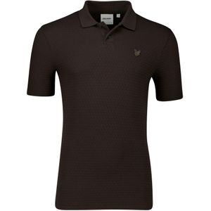 katoenen Lyle&Scott poloshirt bruin effen slim fit