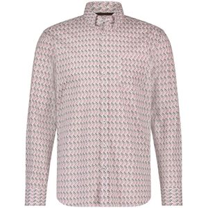 State of Art casual overhemd wijde fit roze geprint katoen