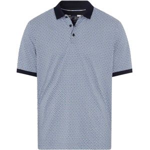 Brax polo blauw geprint katoen