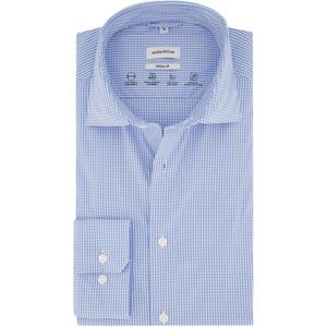 Seidensticker business overhemd Regular normale fit lichtblauw geruit