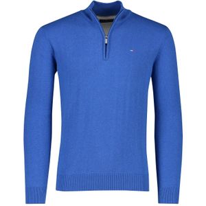 Portofino half zip blauw katoenen trui