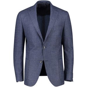 Donkerblauw gemêleerd wol slim fit Dressler colbert