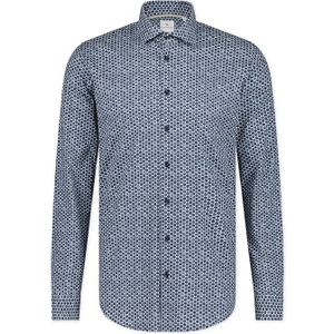 Katoenen Blue Industry casual overhemd slim fit blauw print