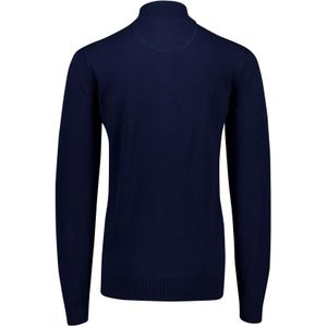 Portofino half zip trui extra lang donkerblauw effen katoen