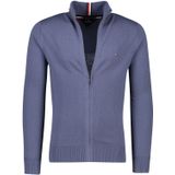 Vest Tommy Hilfiger opstaande kraag blauw rits effen katoen