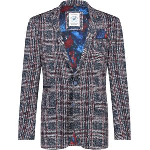 A Fish Named Fred - Colbert - Navy Rood Geruit - Katoen Polyester Gerecycled