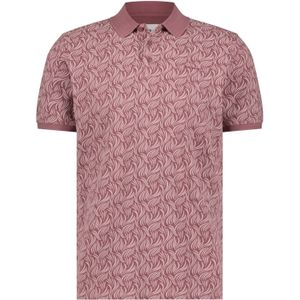 State of Art poloshirt roze geprint katoen