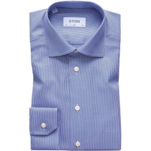 Eton overhemd blauw patroon Slim Fit