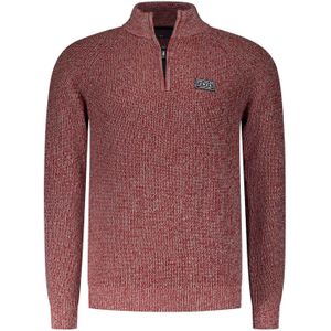 New Zealand trui rood half zip normale fit katoen