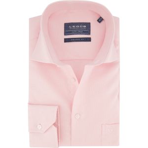 Ledub business overhemd Modern Fit normale fit roze effen katoen
